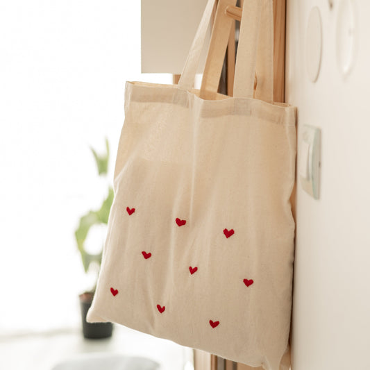 hearts totebag vermelho